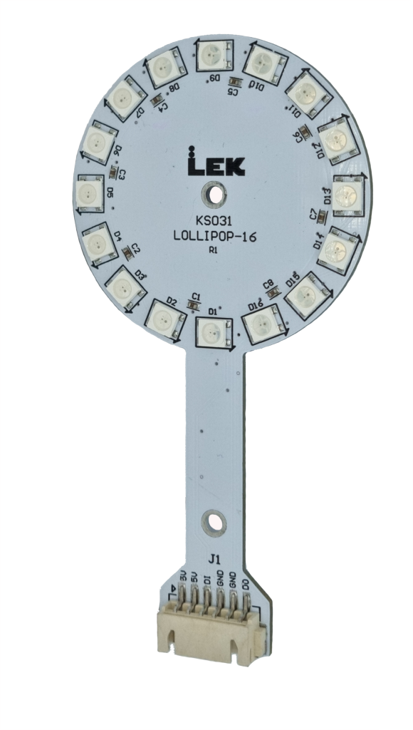 LED Lollipop WS2812B RGB LED board — front view