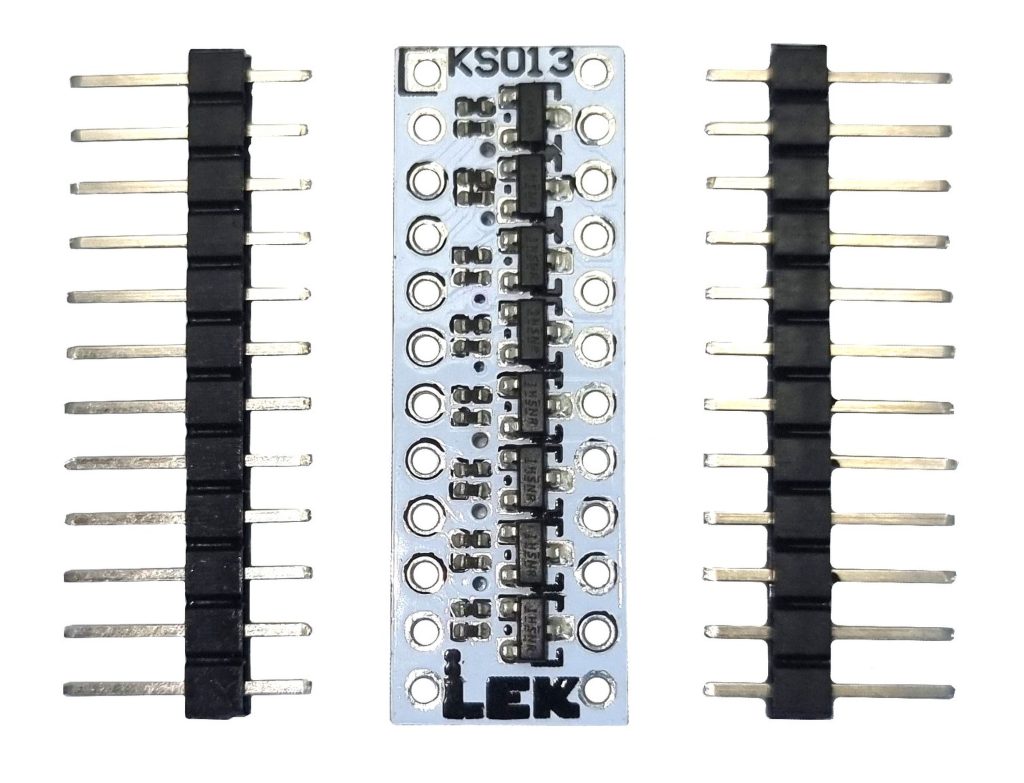 KS013 MOSFET Array board — 8-channel open-drain driver, top view