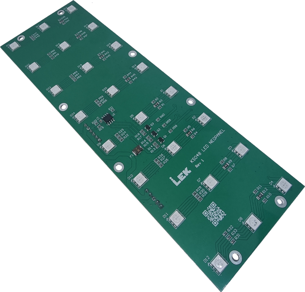 NeoPanel WS2811 RGB LED panel — top view, 24 addressable LEDs
