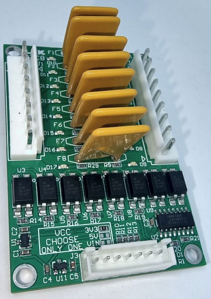 PTC-8 Fuse Board — front view with PTC fuses